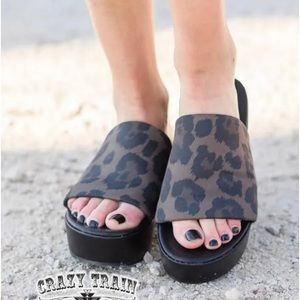 Crazy Train Leopard 90’s Platty Shoe Sandal
